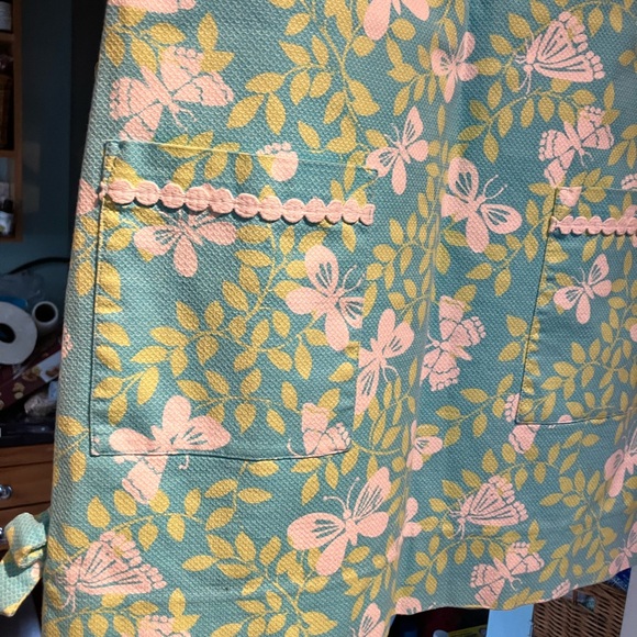 Lilly Pulitzer Blue and Green Sundress Sleeveless Scoop Neck - Picture 3 of 6